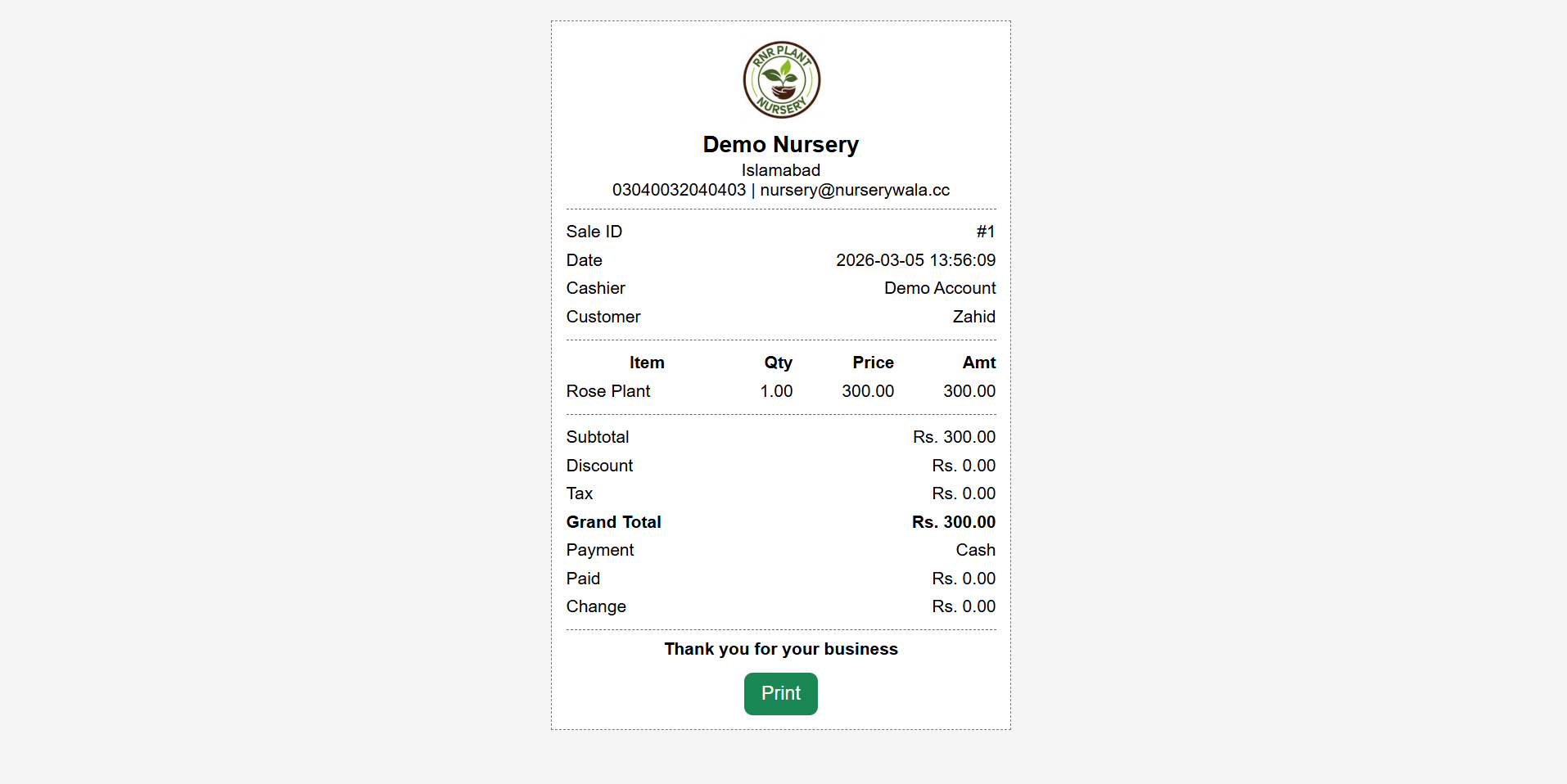 Automatic Receipts Print